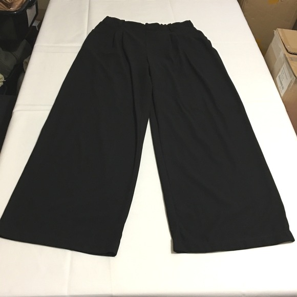 HALARA Pants - Halara Wide Leg Pants Womens Large Black High Waisted Pleated Culottes